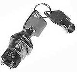 Key Switch On/Off DPST Solder Lugs, Barrel Key