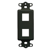 Modular Keystone Decora Faceplate, 2 Port, Black