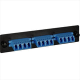 LC Fiber Optic Adapter Panel, 3-Quad LC, 12-Fiber, Blue  SMF/MMF