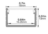 LED Aluminum Mounting "U" Channel, 16mm Width - We-Supply