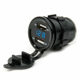 LED Panel Meter, 12-24V with Dual USB Charger - We-Supply