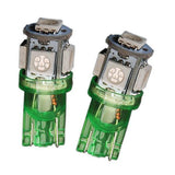 LED Replacement Green Lightbulb, T10, 5 LED, 2 pack
