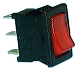 Lighted Miniature Rocker Red On/Off SPST 10A-125V .187" - We-Supply
