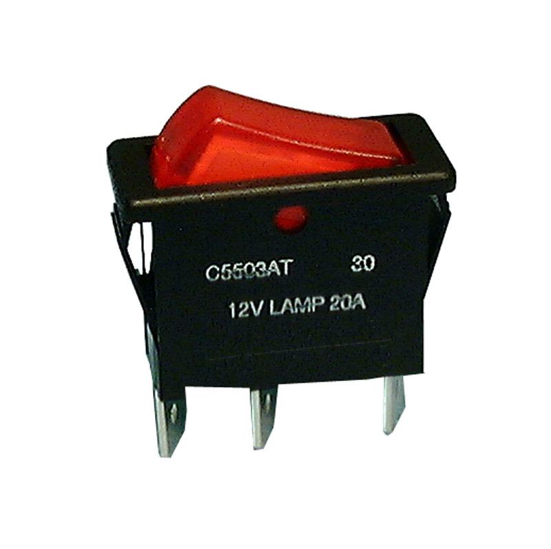 Lighted Rocker Switch Red 12v Lamp On/Off SPST 15A-125V - We-Supply