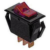 Lighted Rocker Switch Red Lamp On/Off SPST 15A-125V .250" - We-Supply