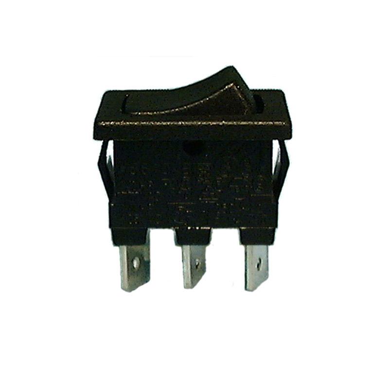 Mini Rocker Switch On/Off/On SPDT 13A-125V Black Actuator .187" - We-Supply