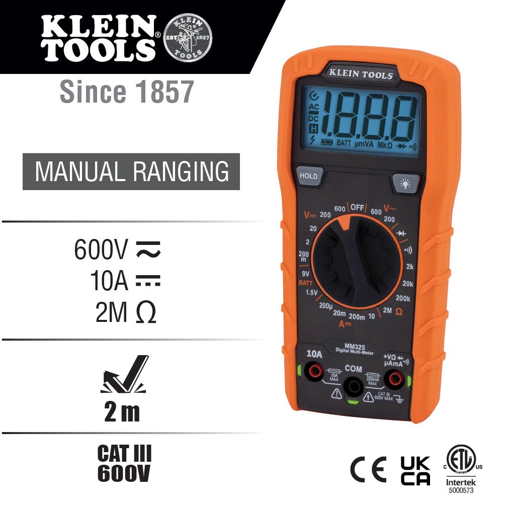 MM325 Digital Multimeter, Manual Ranging - We-Supply