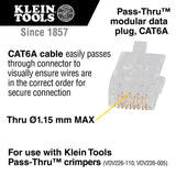 Pass-Thru Modular Data Plug, Cat6A, 50PK - We-Supply