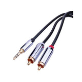 Premium 3.5 MM Plug to Dual RCA Stereo Cable, 12 Foot - We-Supply