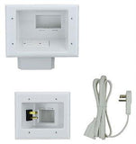 Recessed Pro Power Kit with Surge Suppressor Duplex Receptacle, White - We-Supply