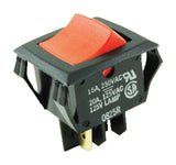 Red Illuminated Rocker Switch, Off/None/On 20A