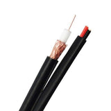 RG59 Siamese, 20 AWG, 95% Braiding, 18/2, Black Coaxial Cable - We-Supply