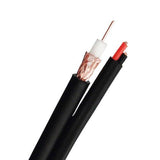 RG59 Siamese, 20 AWG, CCA 95% Braiding, 18/2, Black Coaxial Cable