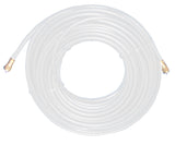 RG6 CATV 100' Cable w/Weatherproof F Type Connectors, White