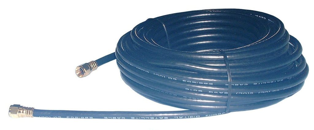RG6 CATV 50' Cable w/Weatherproof F Type Connectors, Black - We-Supply