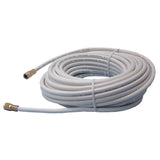RG6 CATV 50' Cable w/Weatherproof F Type Connectors, White - We-Supply