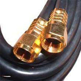RG6 CATV 75' Cable w/Weatherproof F Type Connectors, Black - We-Supply