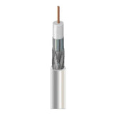 RG6/U Coaxial Cable, 60% Shield, BCCS, White