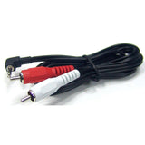 Right Angle 3.5mm to 2 RCA Males