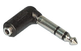 Right Angle Adaptor: 1/4" Stereo Plug to 3.5mm Stereo Jack - We-Supply