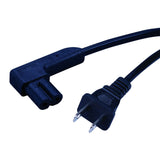 Right Angle Power Cord, 2 Prong, 12 foot