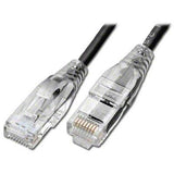 Slim Cat6 UTP Ethernet Patch Cord, 12' Black