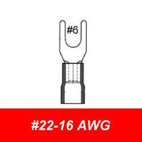 Spade (Fork) Terminal, Red, 22-16 AWG, Stud #6, Vinyl, 1000 pack - We-Supply