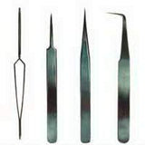Stainless Steel Assorted Tweezers, 4 1/2" , 4 pack - We-Supply
