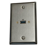 Stainless Steel Wall Plate: USB "A" FeedThru - We-Supply