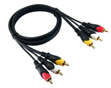 Stereo Shielded Audio/Video Cable, 3 RCA, 12 ft