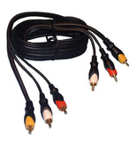 Stereo Shielded Audio/Video Cable, 3 RCA, 6 ft