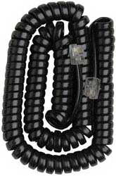 Telephone Handset Coiled Black Phone Cord, 12 ft - We-Supply