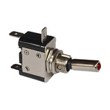 Toggle Switch with LED Lighted Tip, SPST, On/Off, 25A 12VDC