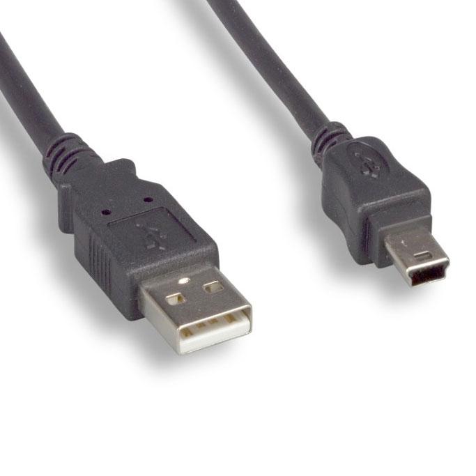 USB 2.0, Type A Male to B 5-Pin Mini Male, Extension Cable 6 ft - We-Supply