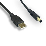 USB 2.0, Type A Male to DC 5.5mm x 2.1mm,  6 ft