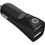USB DC Car Charger, Dual, 3,4A Total Output