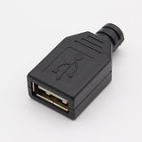 USB Replacement Type "A" Female Plug, Solder - We-Supply