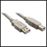 USB v2.0 Cable: Type A Male to B Male, 1.5 ft