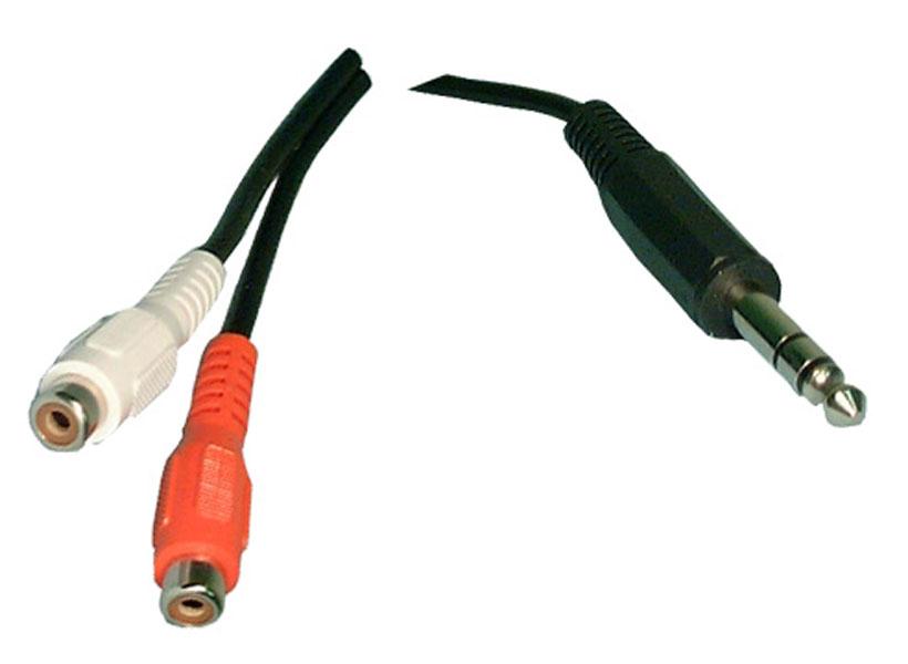 Y-Cable: (1) 1/4" Stereo Male to (2) RCA Female - We-Supply