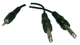 Y-Cable: (1) 3.5mm Stereo Male to (2) 1/4" Mono Male - We-Supply