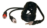 Y-Cable 3.5mm Stereo Plug to 2 RCA Plugs, 6 ft
