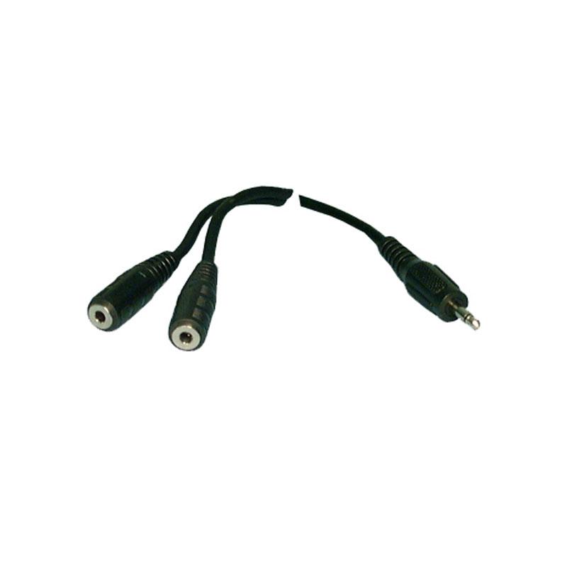 Y-Cable Mono 3.5mm Plug to 2 Stereo 3.5mm Jacks - We-Supply